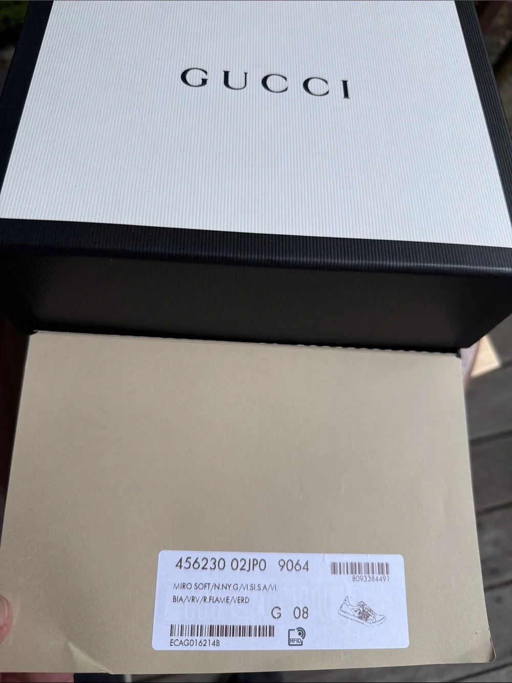 Gucci White Leather Ace Sneakers with Red & Green Web and Snake Embroidery